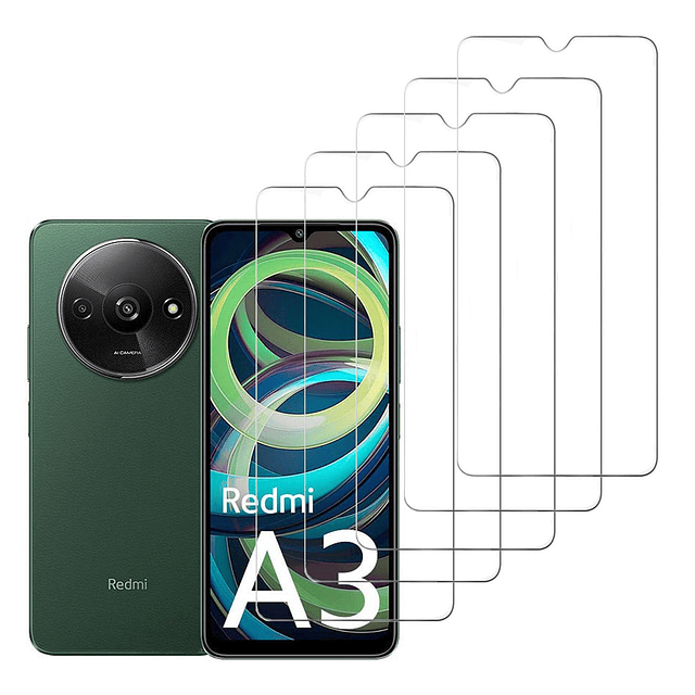 Paquete de 5 para Xiaomi Redmi A3 Protector de Pantalla, Res