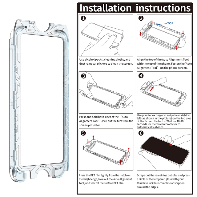 Protector de pantalla para iPhone 16 Pro Max con protector d