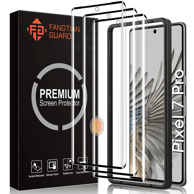 Paquete de 3 FANGTIAN 3D Curvo para Pixel 7 Pro Protector de