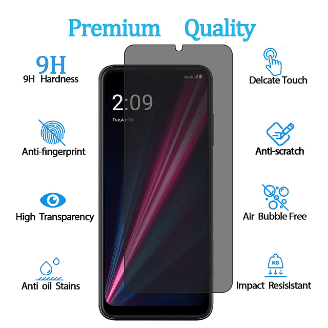 2 unidades Protector de pantalla de privacidad para T-Mobile