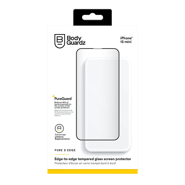 Pure 2 Edge Protector de pantalla para iPhone 13 Mini, vidri