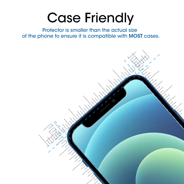 Protector de Pantalla de Vidrio Compatible con iPhone 12 Min