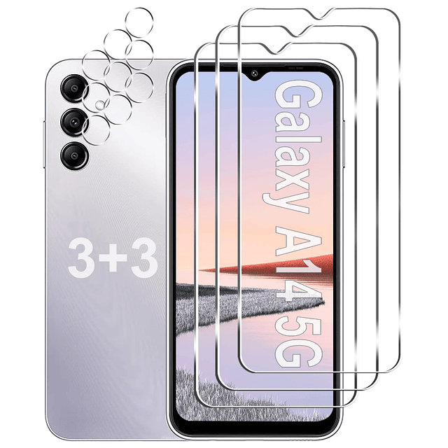 3+3 Pack Protector de Pantalla Galaxy A14 5G + Protector de