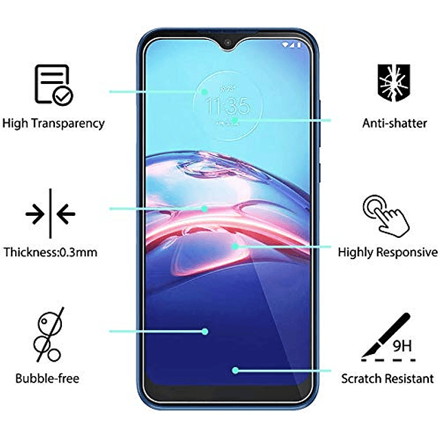 Paquete de 3 protectores de pantalla para Motorola Moto E 20