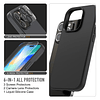 6 en 1 diseñado para iPhone 14 Pro Funda de silicona negro,