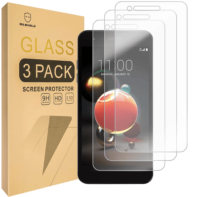 3-PACK Diseñado para LG Rebel 4 LTE Vidrio templado Protecto