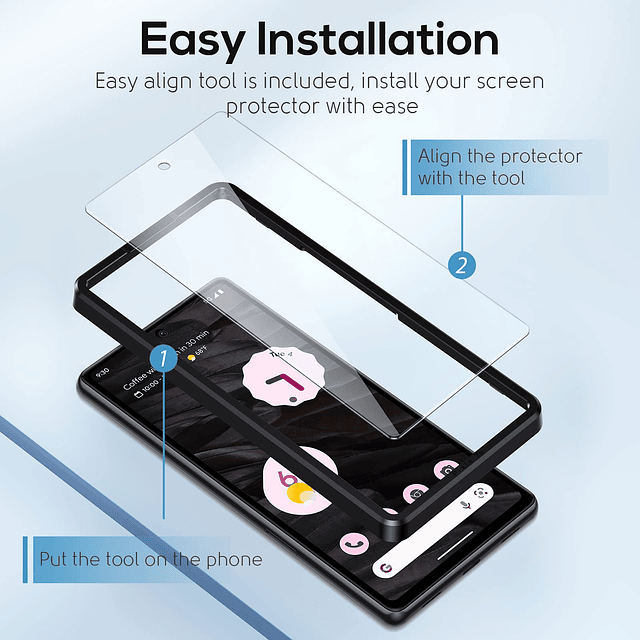 Paquete de 3 protectores de pantalla para Pixel 7a compatibl