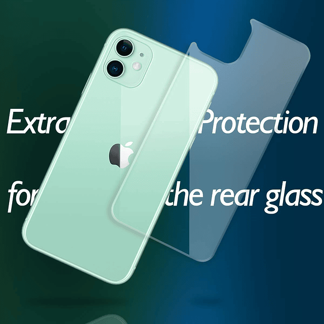 Protector de pantalla trasera para iPhone 11 𝟯-𝙋𝙖𝙘𝙠, vidrio