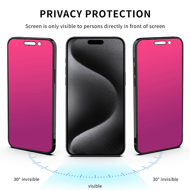 Protector de pantalla de privacidad para iPhone 15 Pro 6,1 p