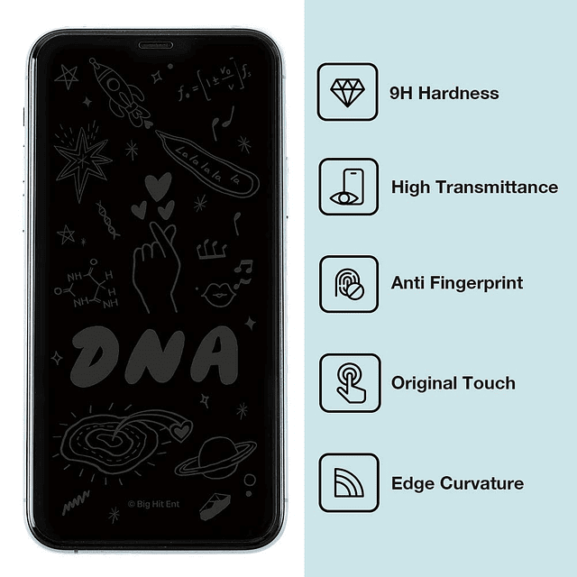 Protector de pantalla de vidrio templado BTS DNA_iPhone resi