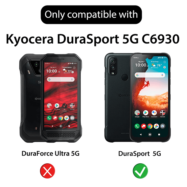 - Protector de pantalla compatible con Kyocera DuraSport 5G