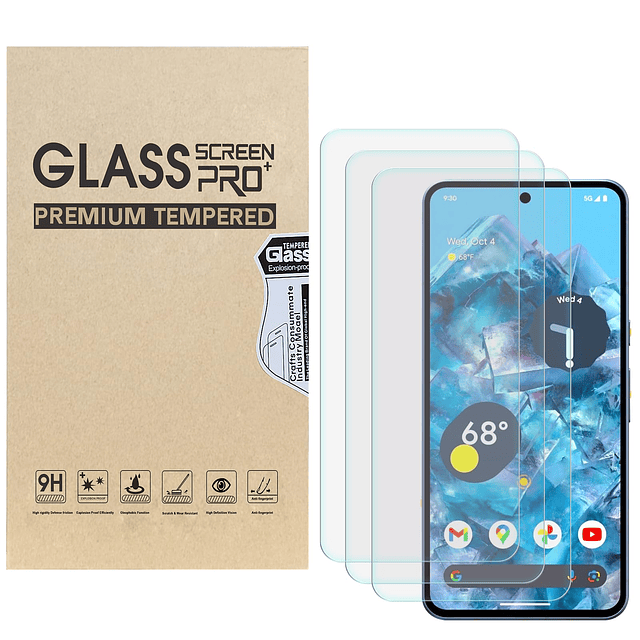 Paquete de 3 protectores de pantalla para Google Pixel 8a, p