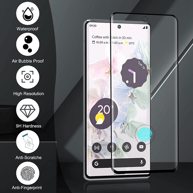 Paquete de 2 protectores de pantalla para Google Pixel 7 Pro
