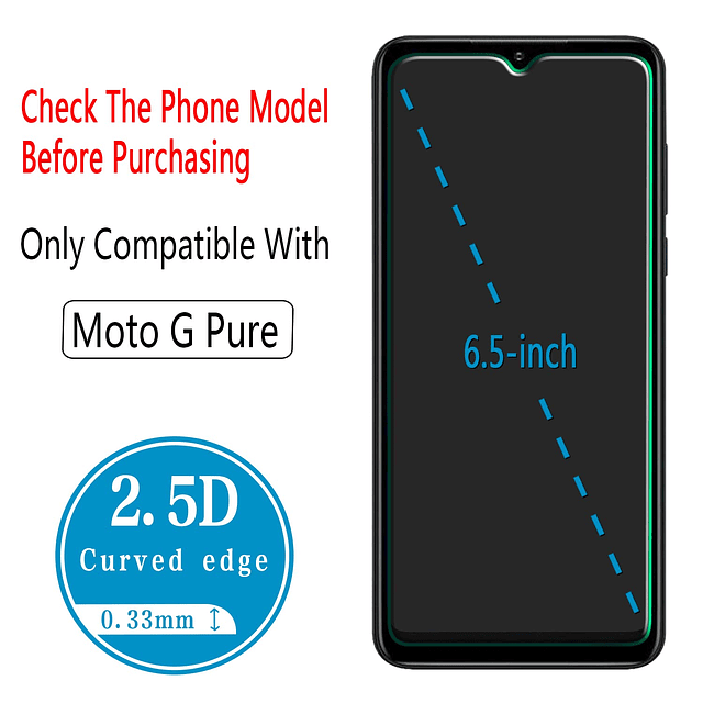 paquete de 2 diseñado para Motorola Moto G Protector de pant