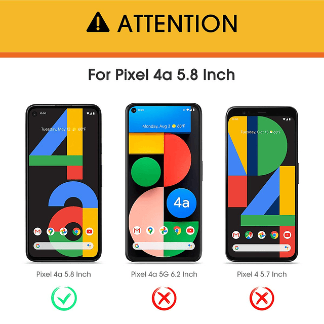 4 unidades Protector de pantalla para Google Pixel 4a no apt