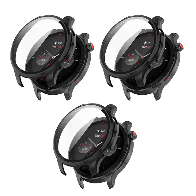 3PACK Compatible con Amazfit GTR 4 Estuche Duro de PC con Pr