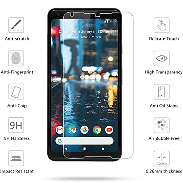 Protector de pantalla de vidrio templado para Google Pixel 2