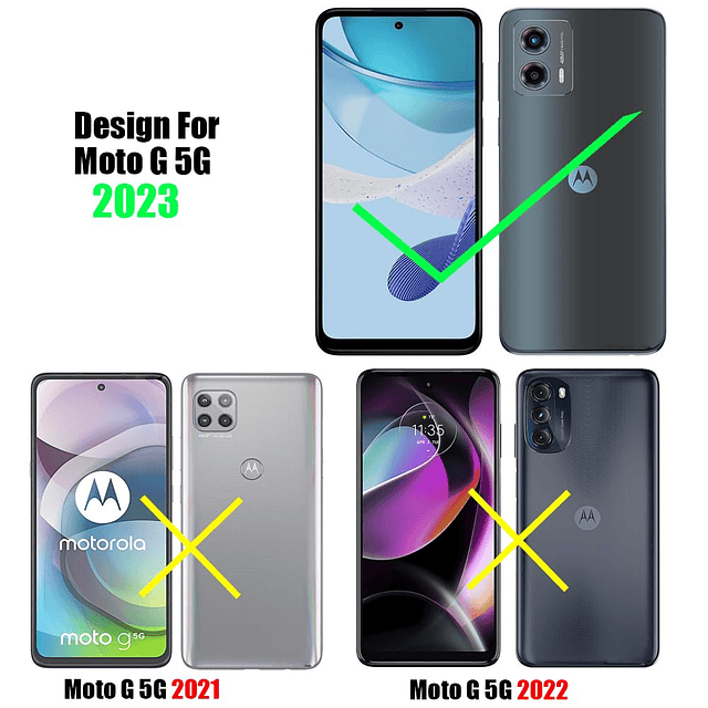 3+3 para Motorola Moto G 5G 2023 paquete de 3 Protector de p