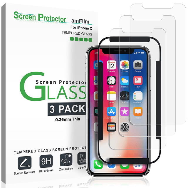 Paquete de 3 protectores de pantalla para iPhone XS/X, prote