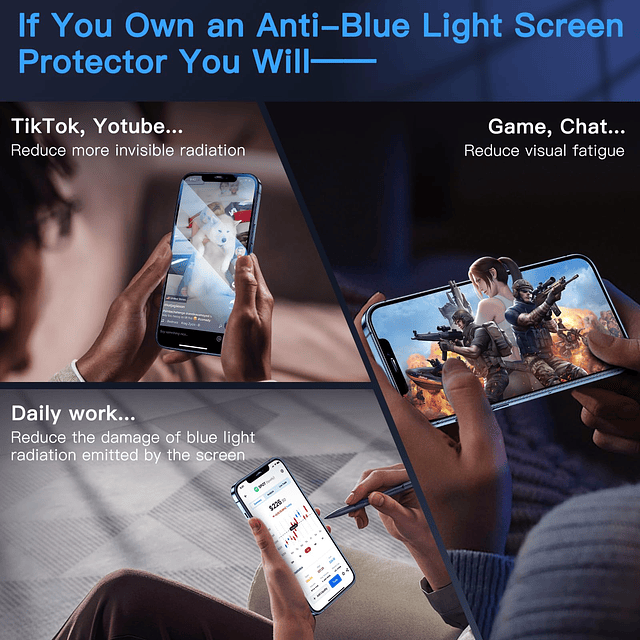 Protector de pantalla antiluz azul para iPhone 12 Pro Max –