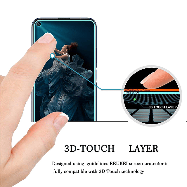 paquete de 3 para Huawei Honor 20 y Huawei Nova 5T Protector