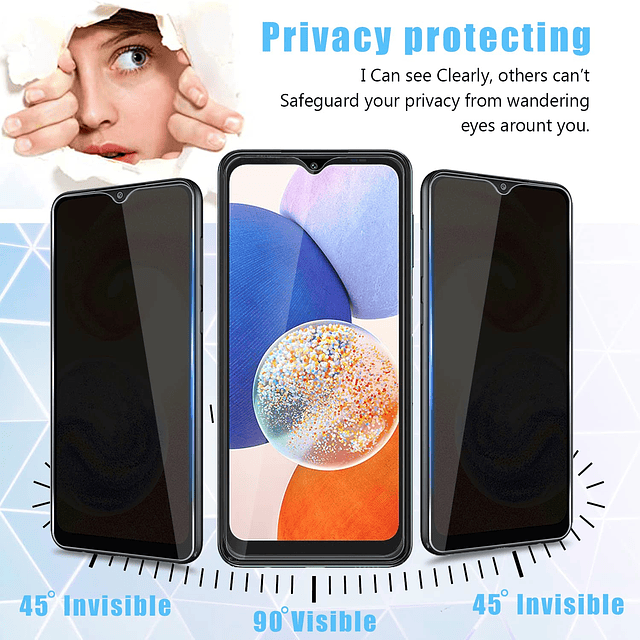 2+2 para Galaxy A14 5G/4G Protector de pantalla de privacida