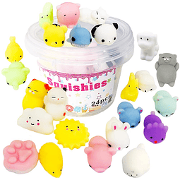 Squishy Juego de 24 juguetes Mochi Squishy con caja de almac