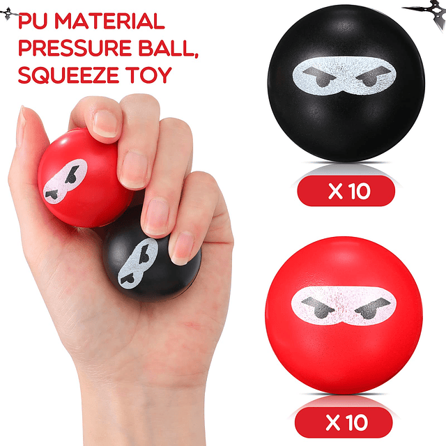 Squishy 20 Piezas Bolas Ninja para Alivio del Estrés Bolas S