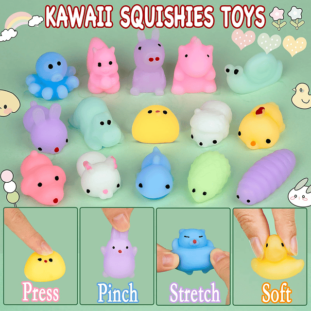 Squishy 30 piezas Squishies Mochi Squishy Toy Favores de fie