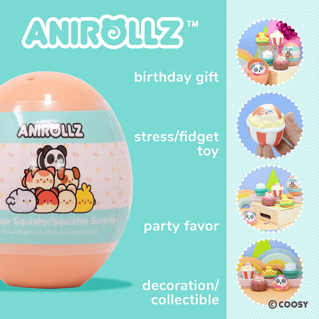 Squishy Anirollz Serie de cápsulas sorpresa Lindos juguetes