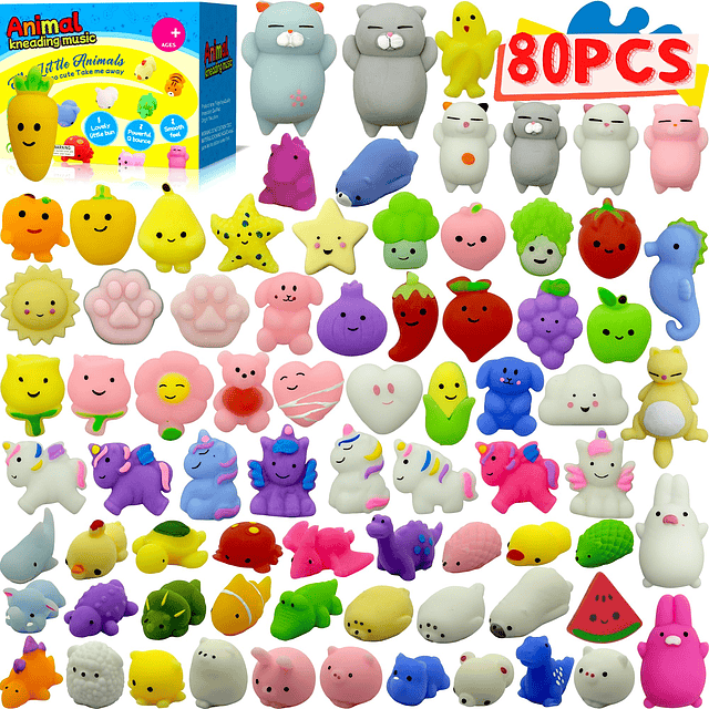 Squishy Mochi Squishy Toys, 80 piezas de juguete Mochi Squis