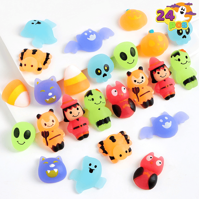 Squishy 24 piezas de juguete blando de Halloween Mochi, dise