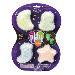 Squishy Playfoam brilla en la oscuridad, paquete de 4, jugue