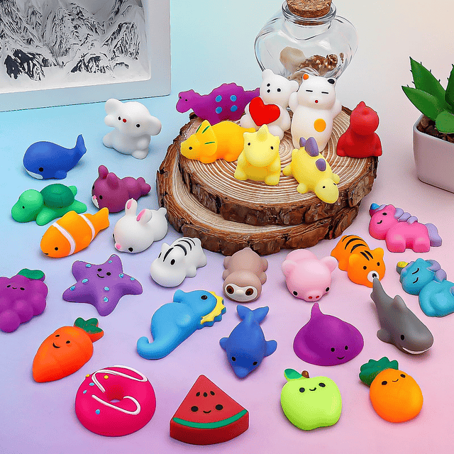 Squishy Paquete de 30 juguetes Mochi Squishies, divertidos y