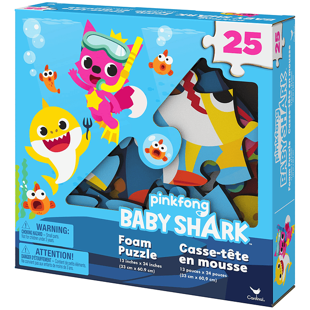 Squishy Pinkfong Baby Shark, Rompecabezas de Espuma de 25 Pi