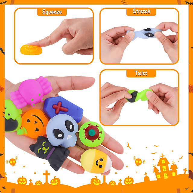 Squishy 24 piezas de juguetes blandos de Halloween para niño