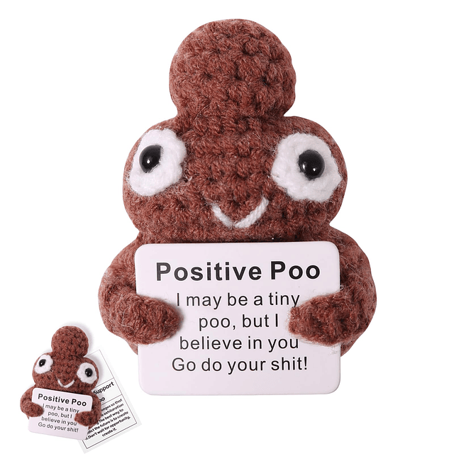 Squishy Hecho a mano divertido positivo crochet Poo relleno