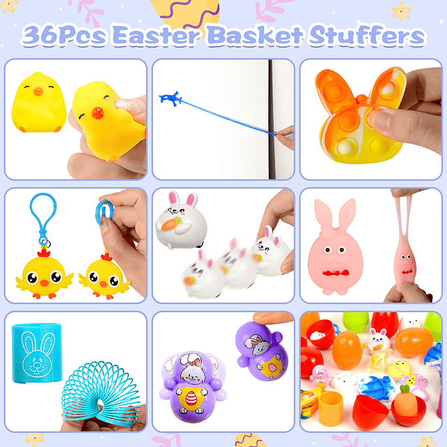 Squishy 36 huevos de Pascua precargados con juguetes en el i