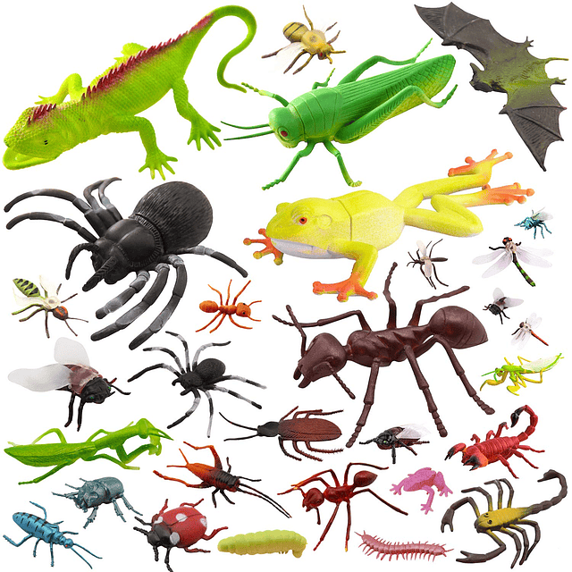 Squishy Juego de 27 figuras de insectos para niños, insectos