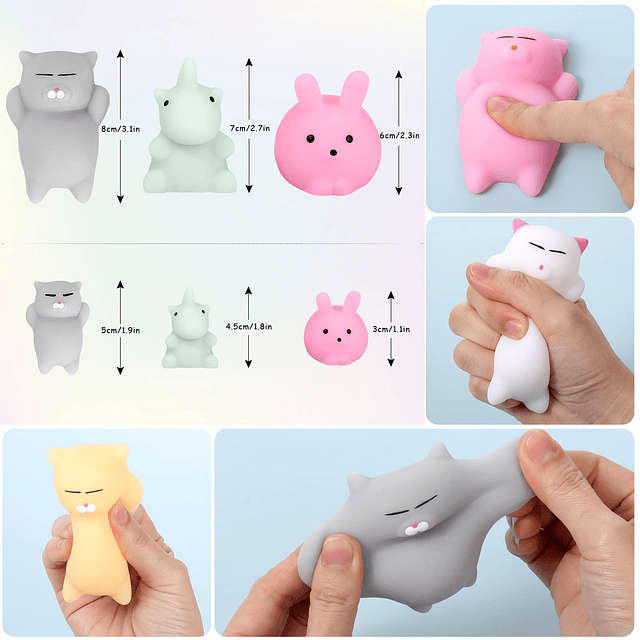 Squishy Squishies Mochi Squishy Toy, 18 piezas Jumbo y Mini,