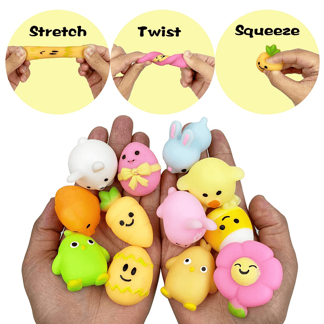 Squishy Paquete de 24 huevos de Pascua precargados de plásti