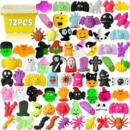 Squishy 72 piezas de juguetes blandos Mochi de Halloween, re