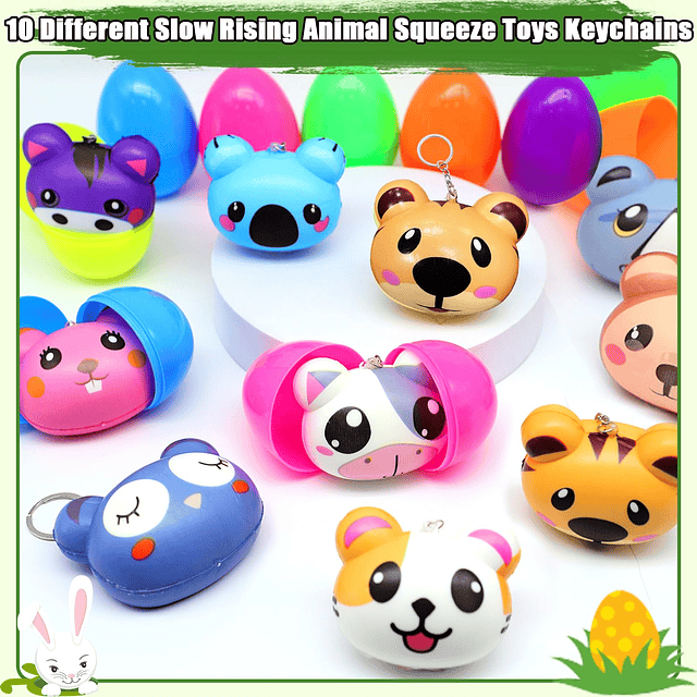 Squishy Paquete de 10 llaveros blandos de animales de Pascua