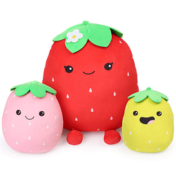 Squishy Peluche de fresa, juego de 3, 12 pulgadas, 7 pulgada