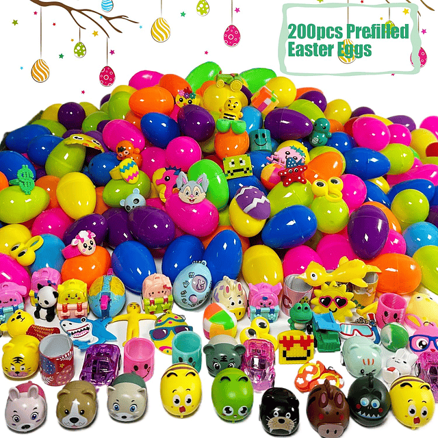 Squishy 200 huevos de Pascua precargados con juguetes pequeñ