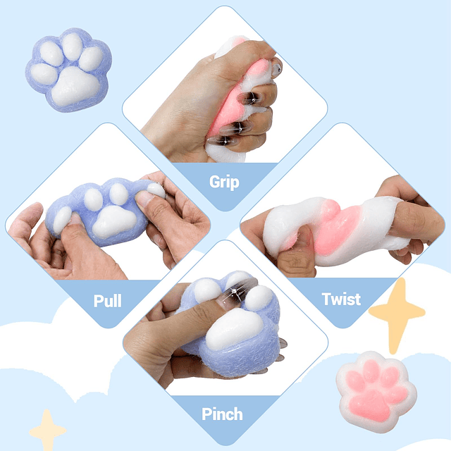 Squishy 2Pac Cat Paws Squishies Toys para Taba Squishy, ​​Ka