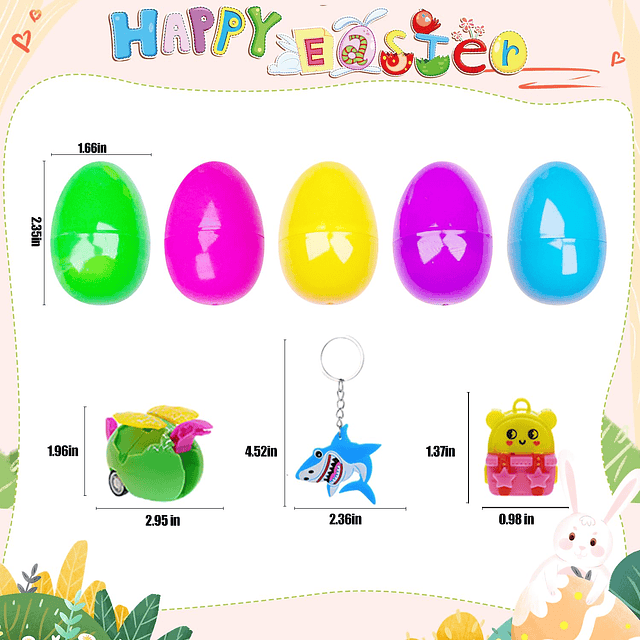 Squishy 200 huevos de Pascua precargados con juguetes pequeñ