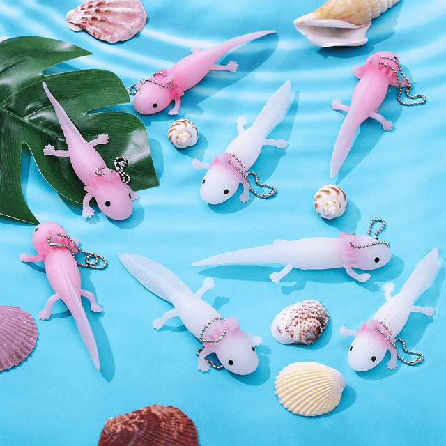 Squishy 8 Piezas Mini Axolotl de Goma Animales de San Valent