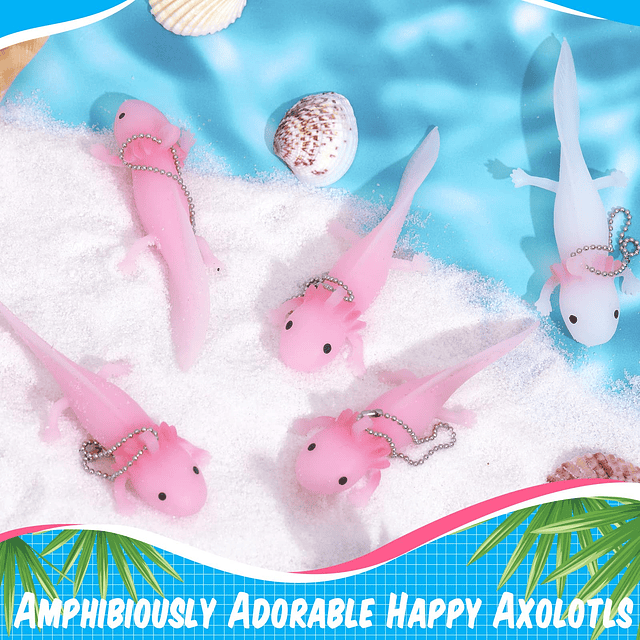 Squishy 8 Piezas Mini Axolotl de Goma Animales de San Valent