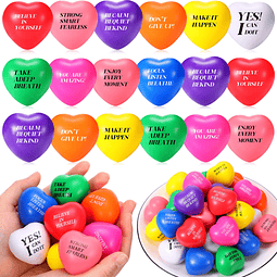 Squishy 60 Piezas Bolas de Estrés de Corazón Motivacionales